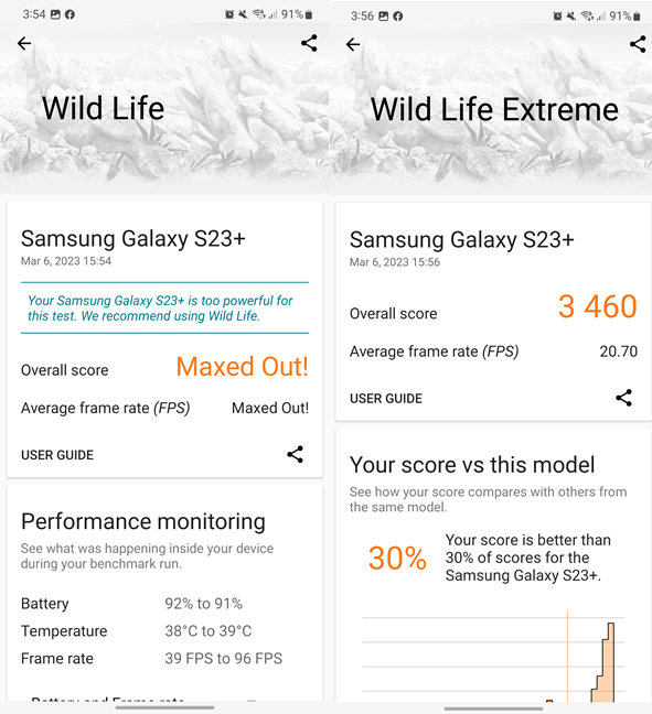 The scores in 3DMark