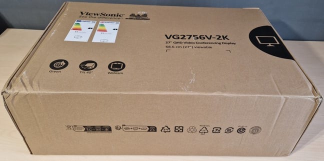 ViewSonic VG2756V-2K comes in a biodegradable cardboard box