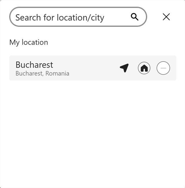 You can customize the location in the Weather widget