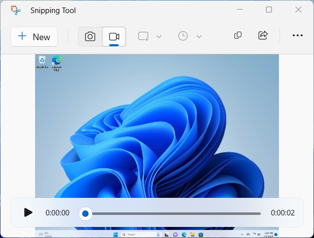 Snipping Tool can record videos