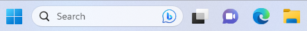 The Windows 11 Search box has a Bing Chat icon