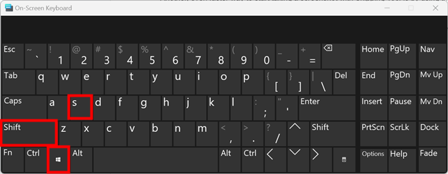 The keyboard shortcut for Snipping Tool in Windows 11