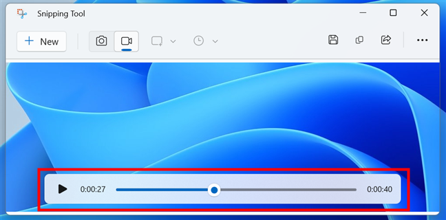 Snipping Tool only lets you play screen recordings
