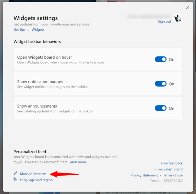 How to personalize the news feed in the Windows 11 Widgets