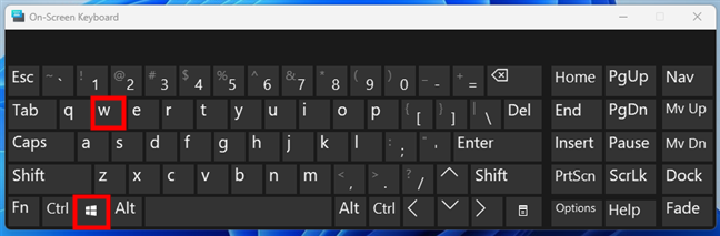 The keyboard shortcut for Windows 11 Widgets
