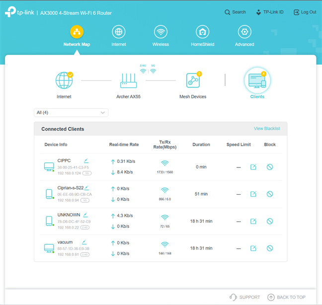 The web admin interface is easy to use