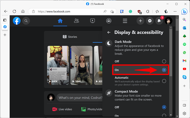 How to turn on Facebook's Dark Mode on the website