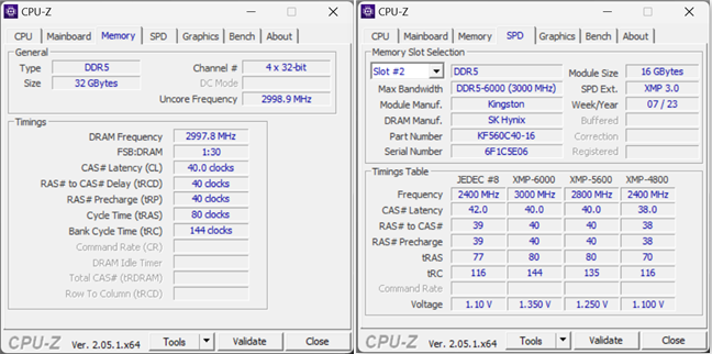Tech specs shown by CPU-Z