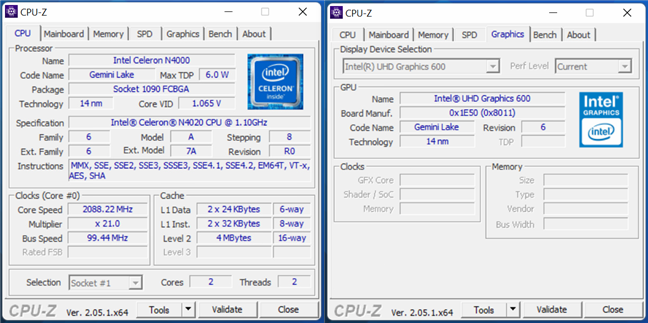 The tablet has an old Intel Celeron CPU