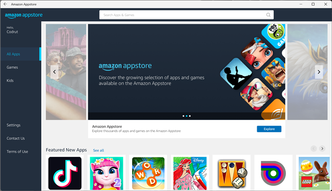 Amazon AppStore lets you run Android apps in Windows 11 