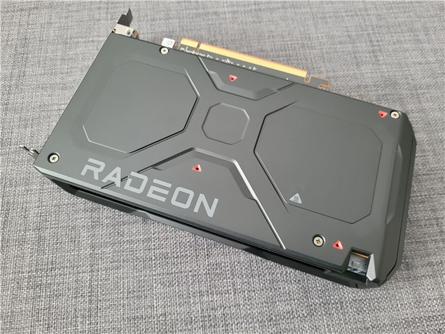 The backplate on the AMD Radeon RX 7600
