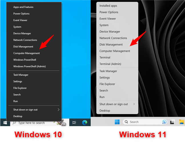 For Windows user management, open Computer Management