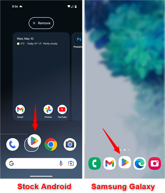 Drag and drop the app to an empty spot on the row of favorite apps