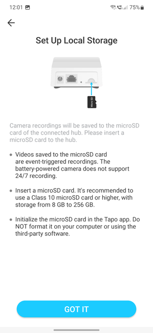 Local storage is available on a microSD card