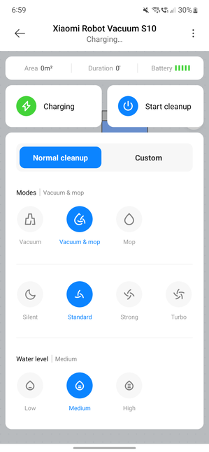 You have plenty of settings for how cleaning is performed