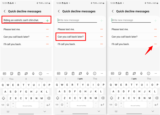 How top add, edit, and delete quick decline messages