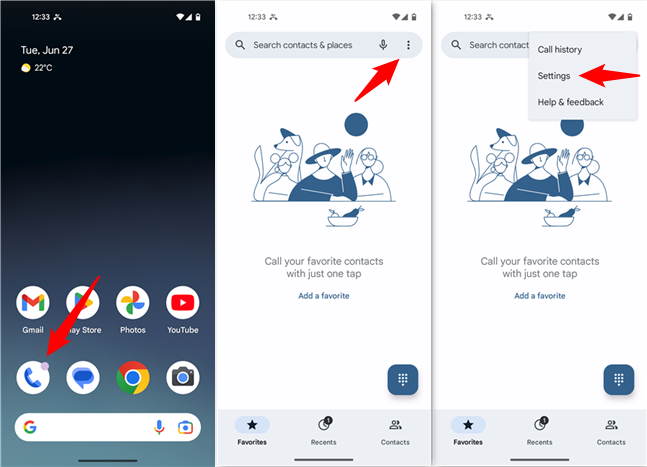 Access the Phone Settings on Android