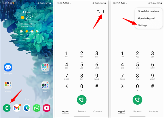 Access the Phone Settings on Samsung Galaxy devices