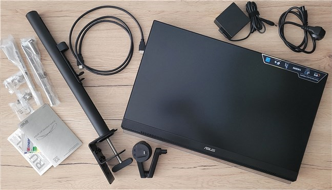 What's inside the box of the ASUS ZenScreen MB249C