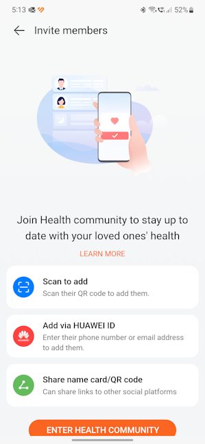 Add your family to your Health community