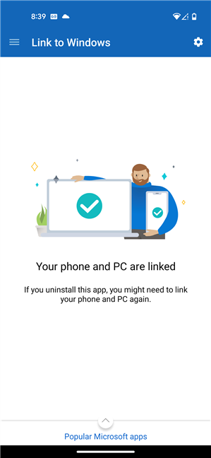 Your phone and PC are linked