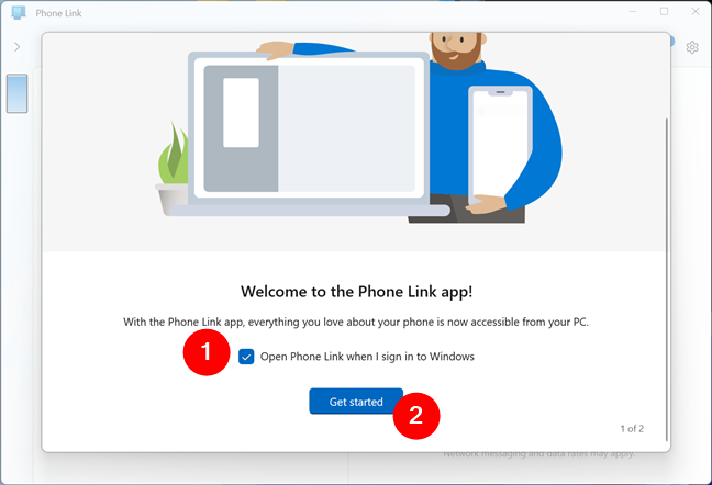 Open Phone Link at startup and Get started