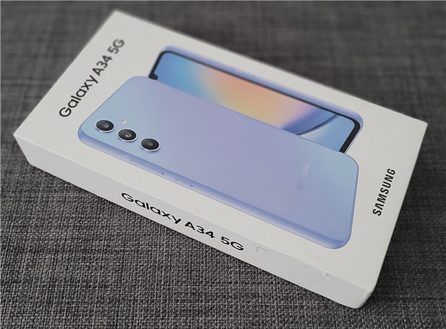 The box of the Samsung Galaxy A34 5G