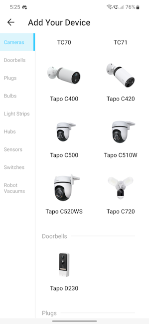 Adding Tapo C500 to the Tapo app