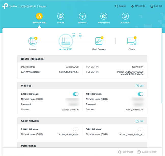The web-based admin interface