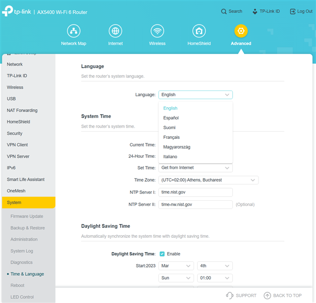 The interface is available in 24 languages