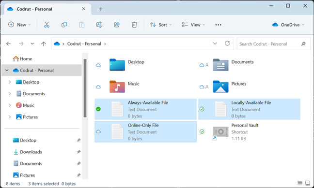 OneDrive Files On-Demand: always available, locally available, and online-only files