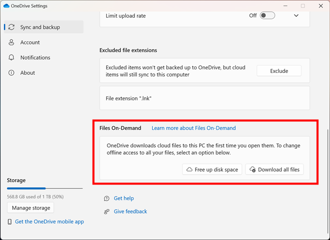 OneDrive Files On-Demand: Free up disk space or Download all files
