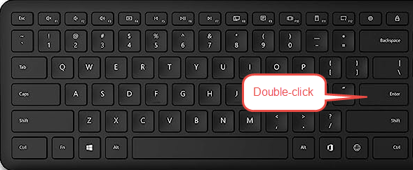 Enter is the equivalent of double-click