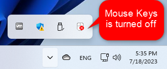The Mouse Keys icon in Windows 11