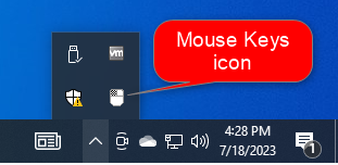 The Mouse Keys icon in Windows 10