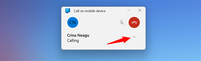 Minimized Call on mobile device window