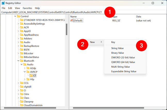 How to add a new key or value in Registry Editor