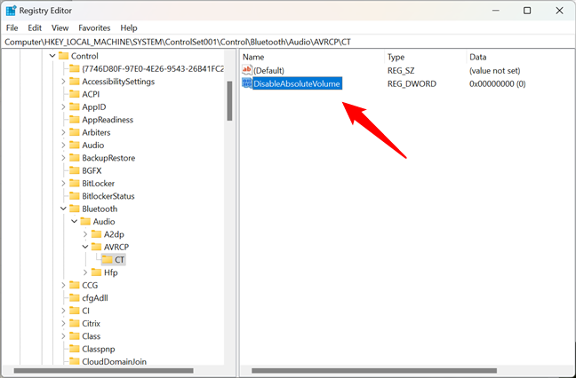 Creating a new key in Registry Editor