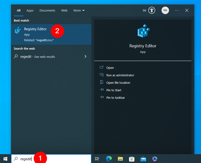 How to open Registry Editor in Windows 10