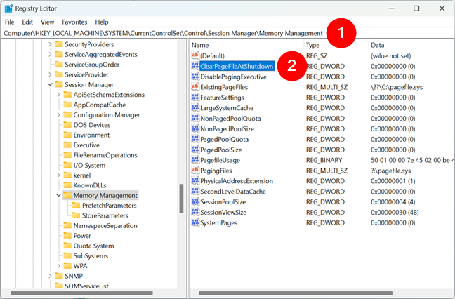 Locating a registry value in Registry Editor