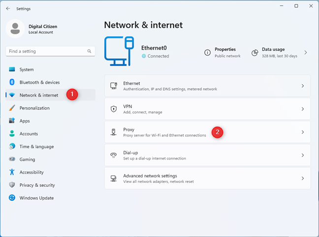 Go to Settings > Network & internet > Proxy