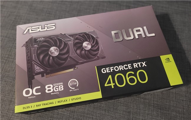 The box of the ASUS Dual GeForce RTX 4060 OC Edition