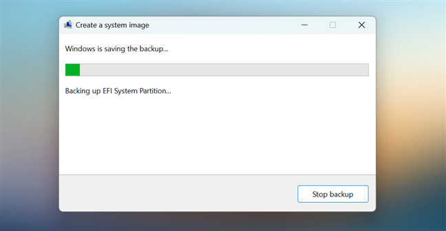 Creating a system image with Backup and Restore