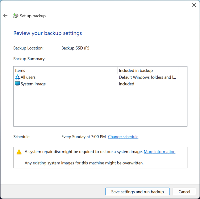 Windows Backup and Restore