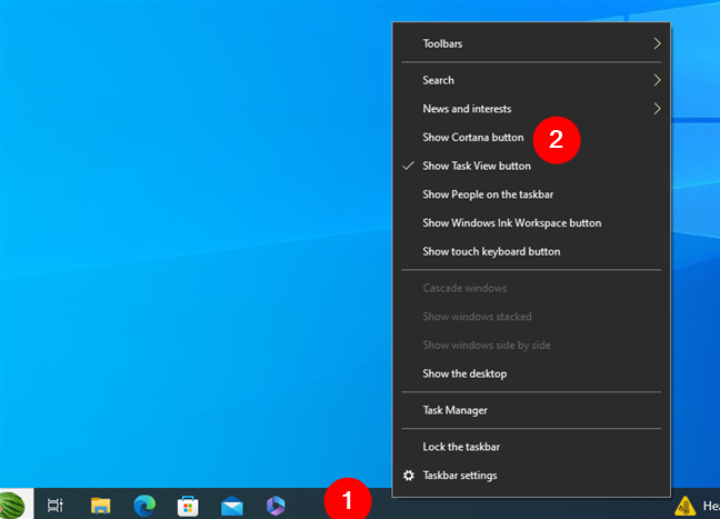 Show Cortana button