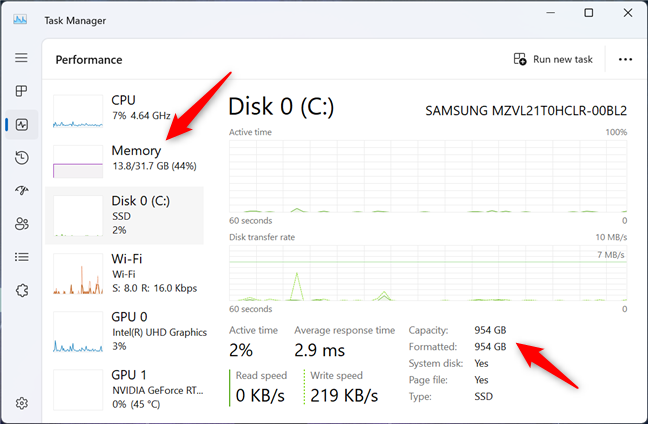 Memory and SSD installed in the Lenovo Legion Pro 7