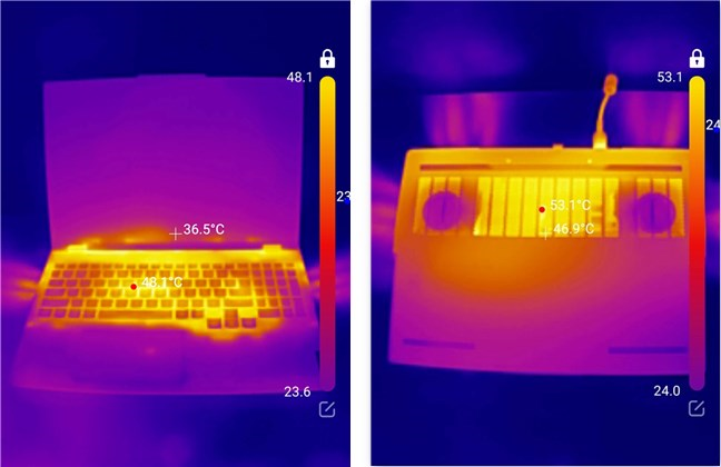 Surface temperatures when gaming