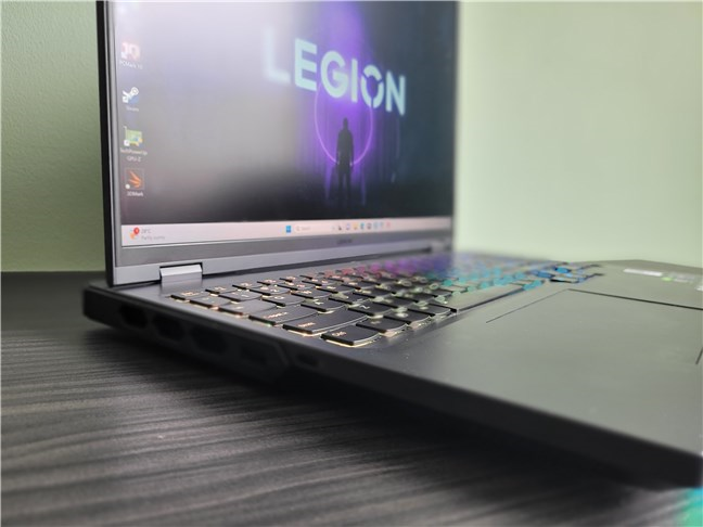 The ports on the left side of the Lenovo Legion Pro 7