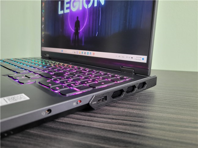 The ports on the right side of the Lenovo Legion Pro 7