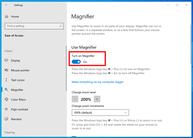 How to enable Windows' Magnifier